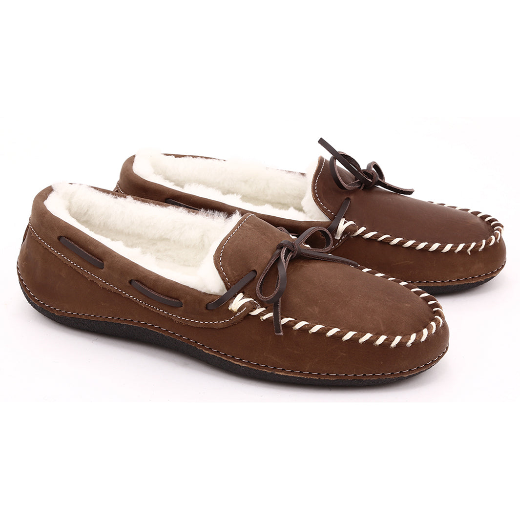 ZEROSTRESS FRANKLIN Men's Moccasins Slippers Leather and Shearling