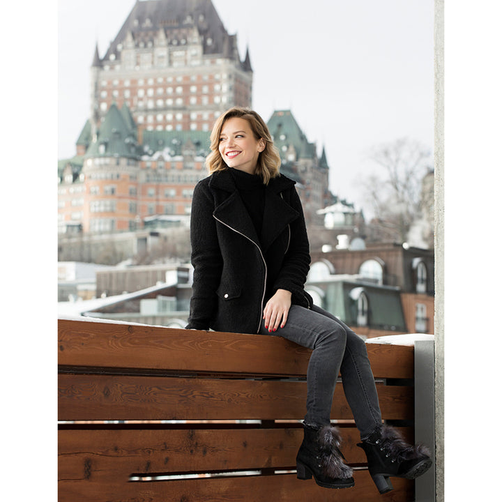 Charlotte Women's Winter Boots in Leather and Recycled Fur