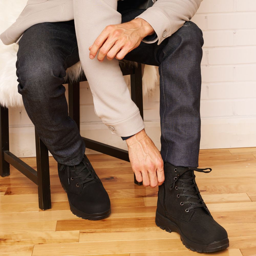 Dylan - Bottes en cuir imperméable avec crampons rétractables
