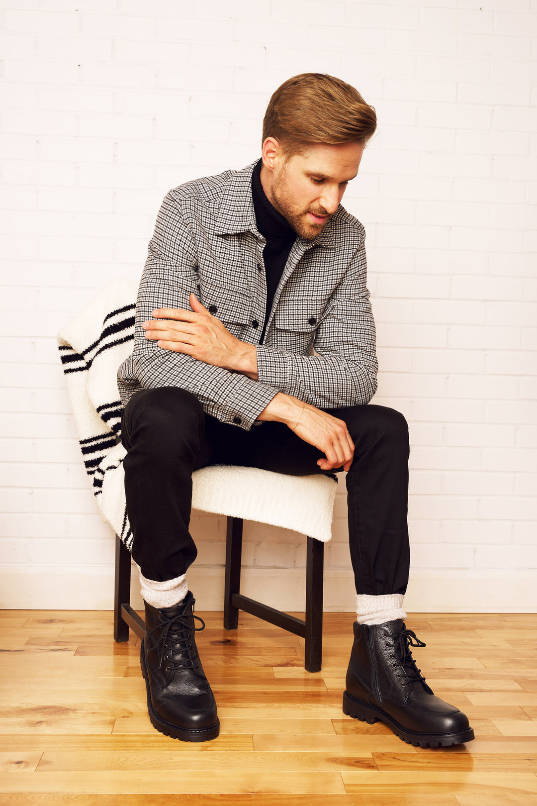 James - Bottes en cuir imperméable avec crampons pivotants