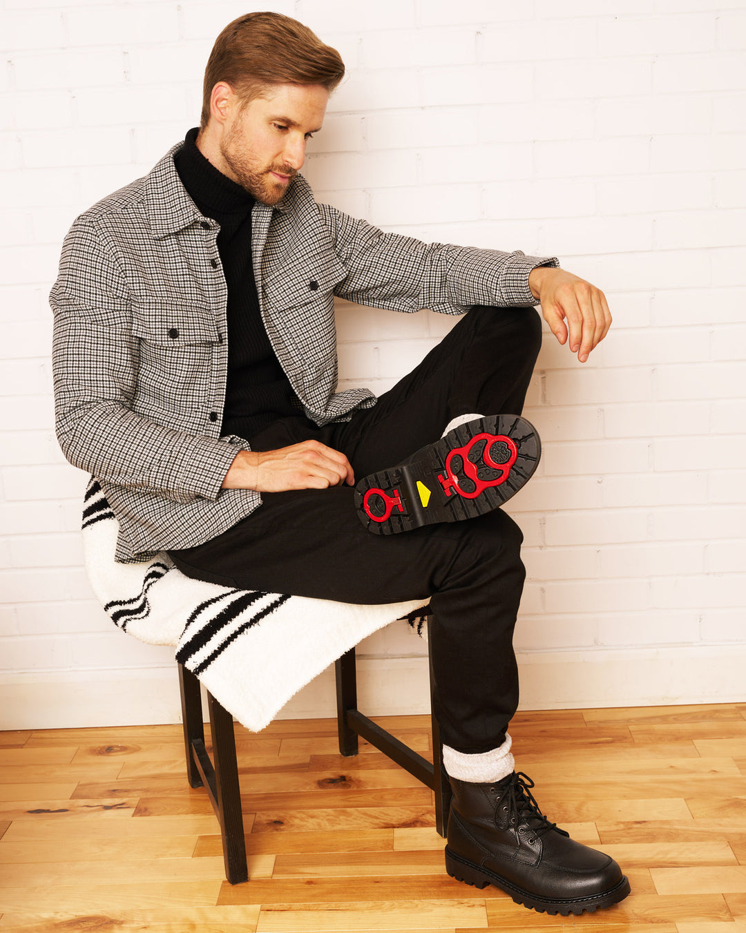 James - Bottes en cuir imperméable avec crampons pivotants