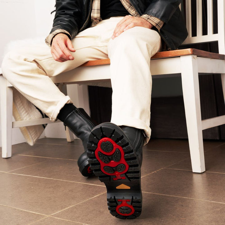 Jerry - Bottes en cuir imperméable avec crampons pivotants