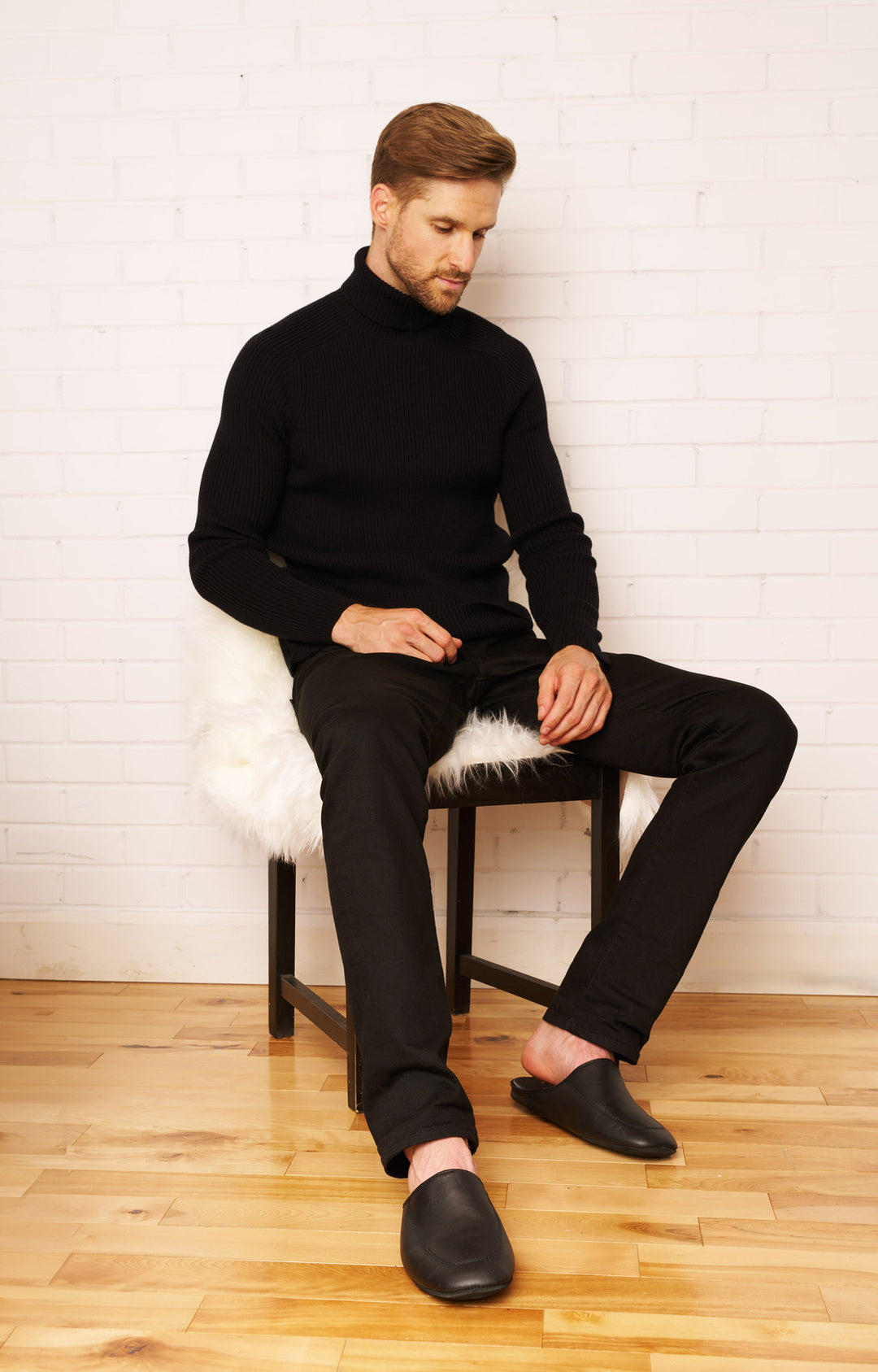 ZEROSTRESS BRENDAN Pantoufles à mules pour hommes en cuir véritable