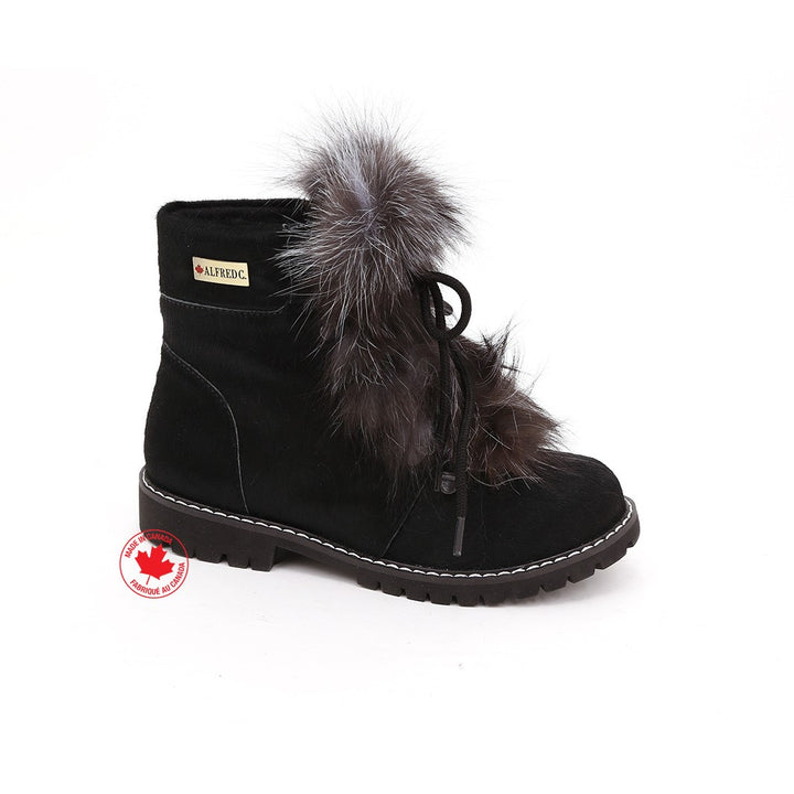 Bella Women's Winter Boot with Recycled Fur and Retractable Cleats