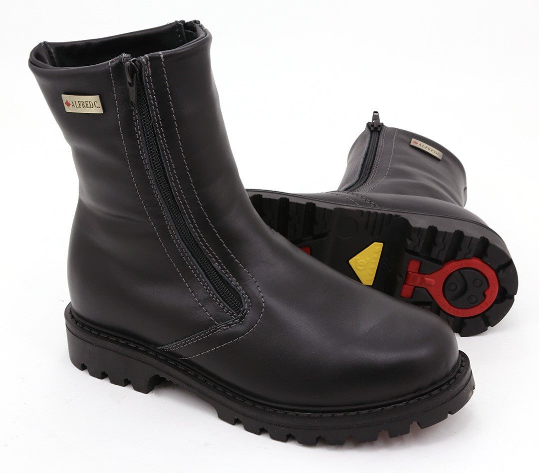 Bottes d'hiver Jerry pour hommes en cuir avec crampons pivotants