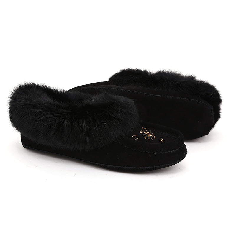ZEROSTRESS LEELA Pantoufles Mocassins pour femmes  en suède et lapin