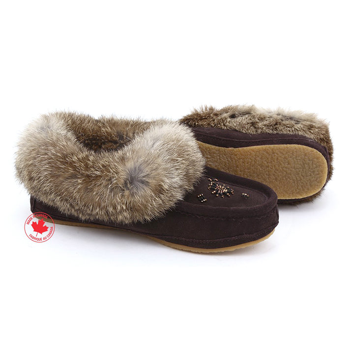 ZEROSTRESS LOLA Women's Moccasins Slippers Suede and Rabbit