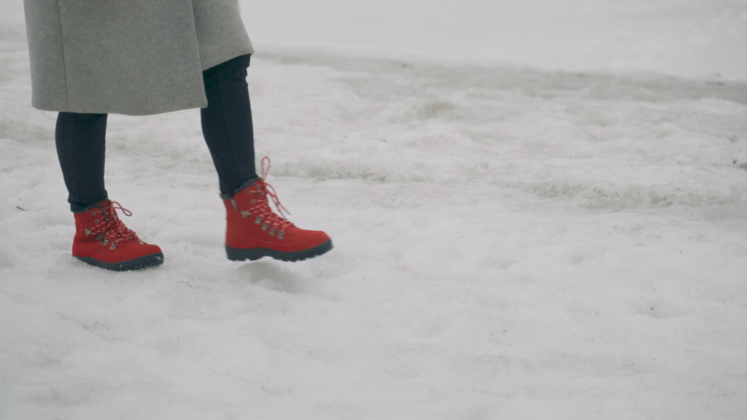 Nancy - Bottes en suède imperméable avec crampons rétractables