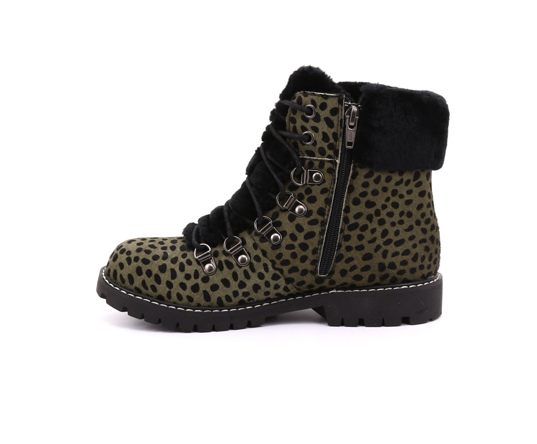 Aisha Women's Winter Boot in Leopard with Retractable Cleats - Alfred Cloutier Ltd. - Canada