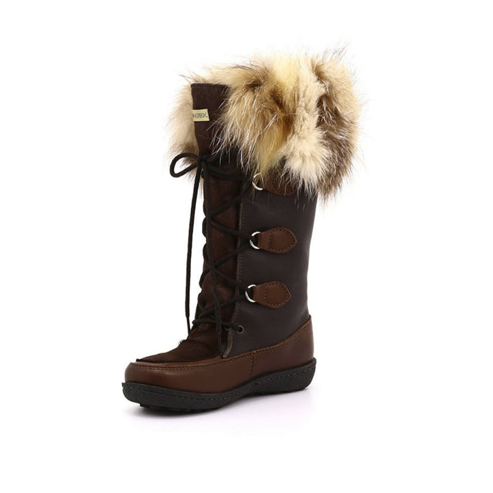 Luna Women's Winter Boots Mukluks in Leather and Recycled Fur