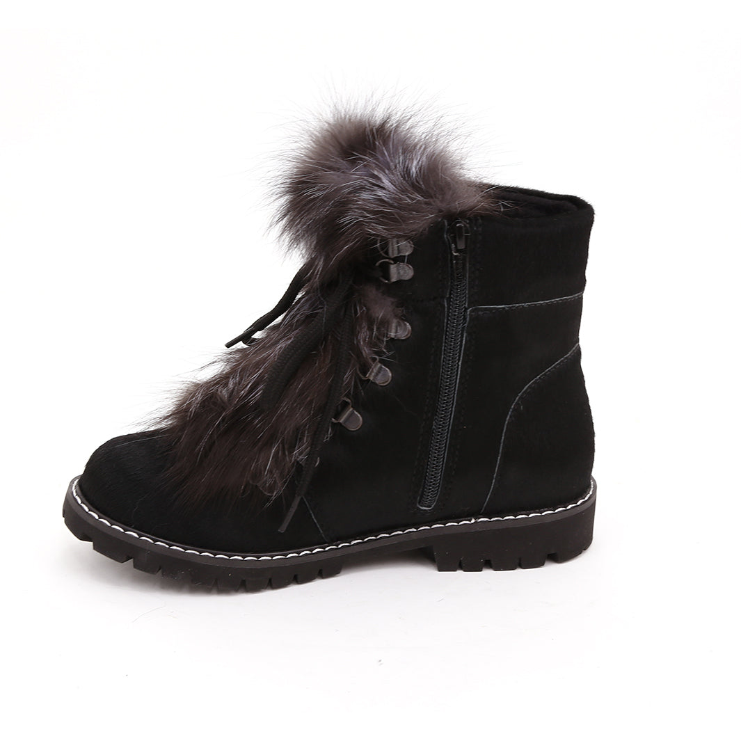 Bella Women's Winter Boot with Recycled Fur and Retractable Cleats