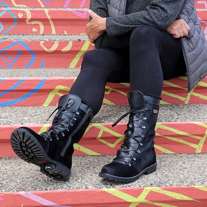 Bottes en cuir noir pour 2025 femme