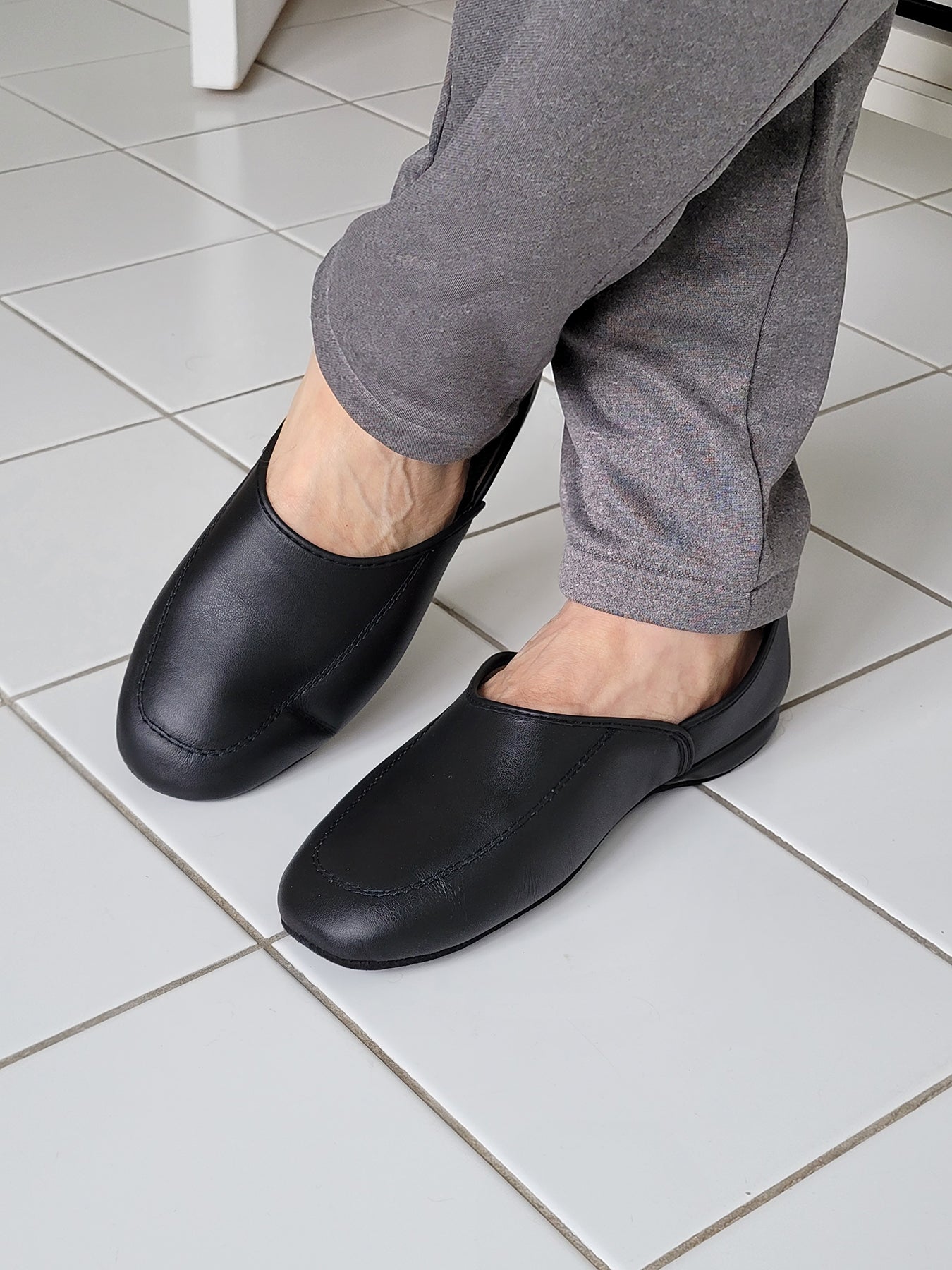 Leather slippers cheap
