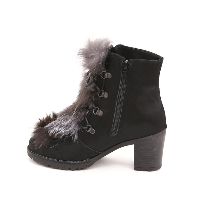 Charlotte Women's Winter Boots in Leather and Recycled Fur