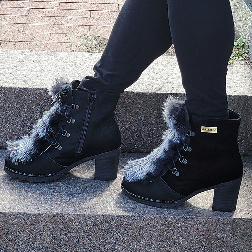 Charlotte - Boots in Leather with Faux Fur