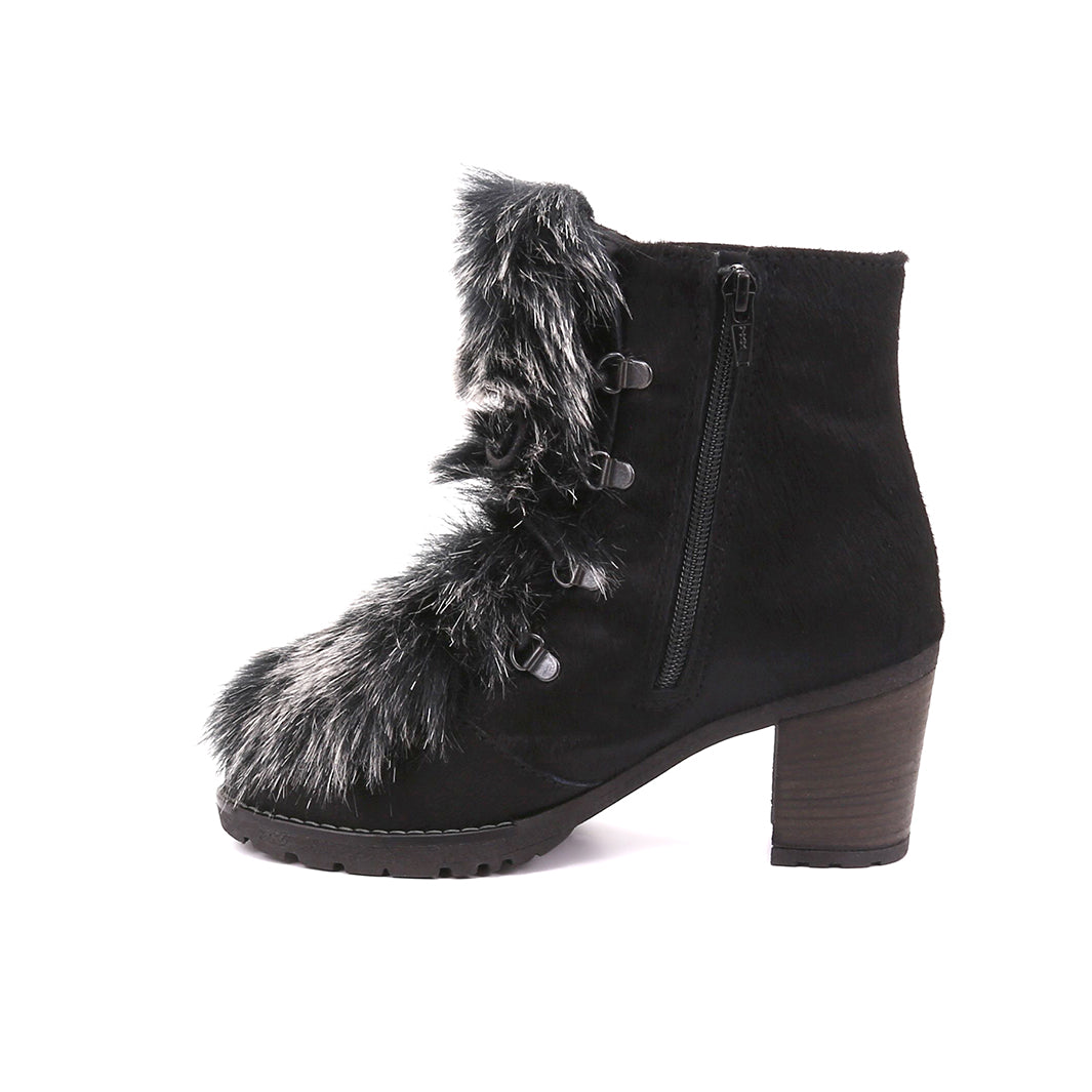 Charlotte - Boots in Leather with Faux Fur