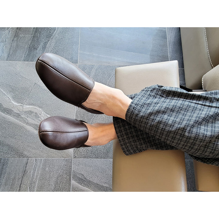 ZEROSTRESS COLE Pantoufles pour hommes en cuir véritable