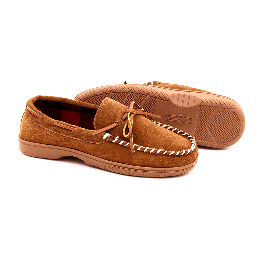 ZEROSTRESS JASON Men's Moccasins Slippers Genuine Suede