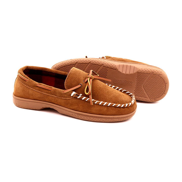 ZEROSTRESS JASON Men's Moccasins Slippers Genuine Suede