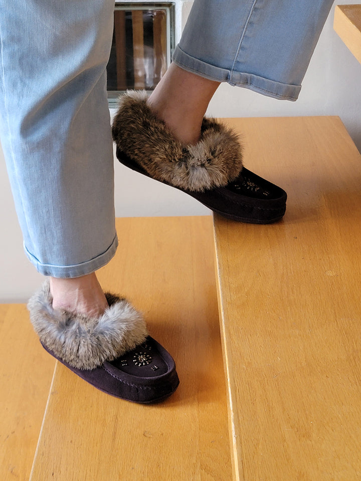ZEROSTRESS LEELA Women's Moccasins Slippers in Suede and Rabbit