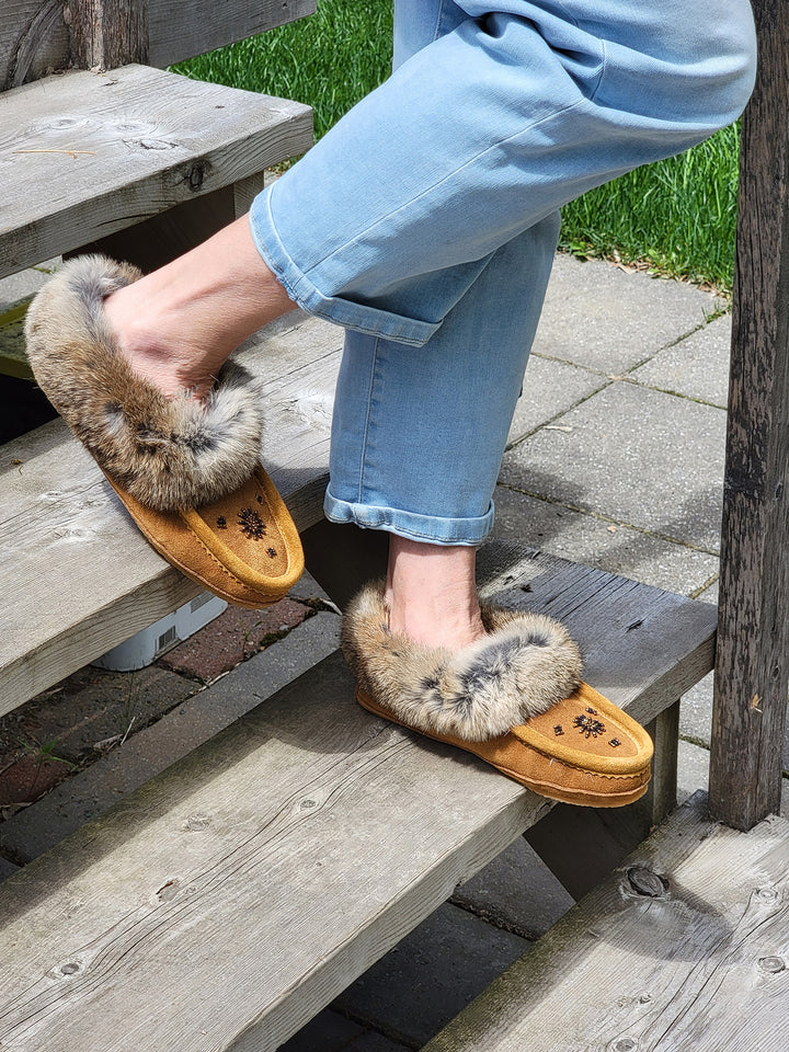 ZEROSTRESS LOLA Women's Moccasins Slippers Suede and Rabbit