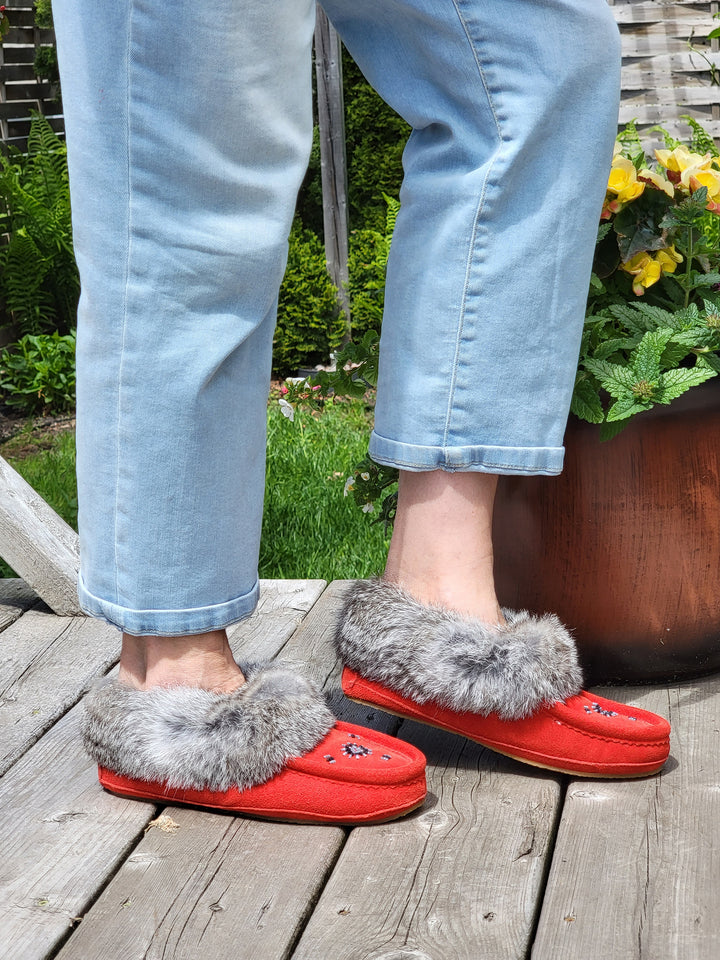 ZEROSTRESS LOLA Women's Moccasins Slippers Suede and Rabbit