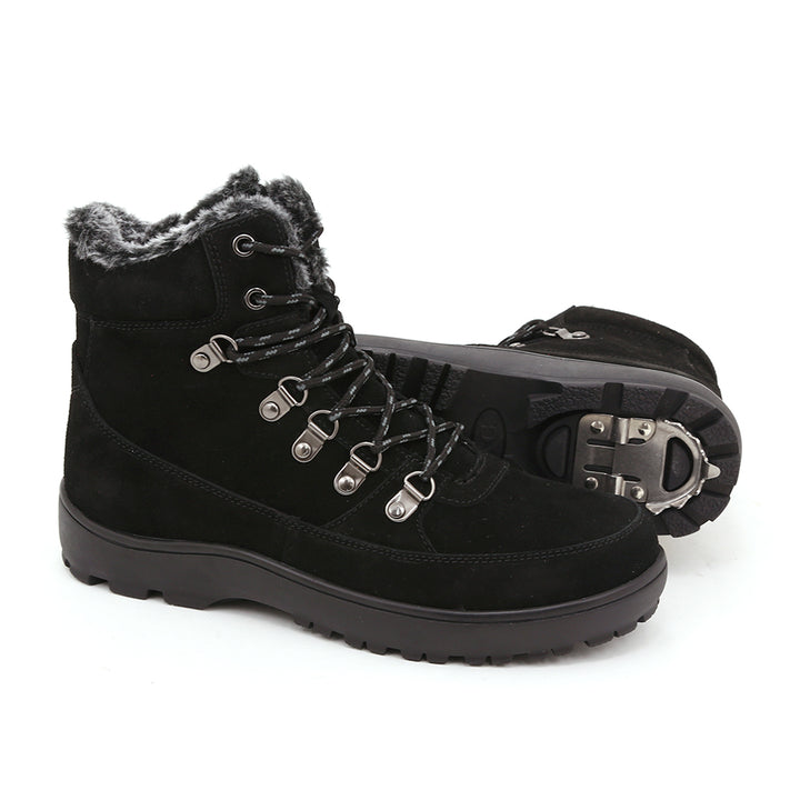 Nancy - Bottes en suède imperméable avec crampons rétractables