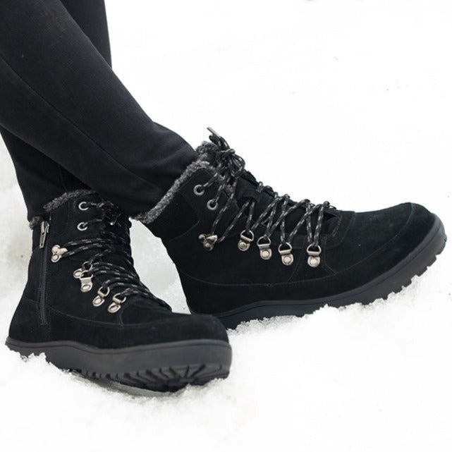 Nancy - Bottes en suède imperméable avec crampons rétractables