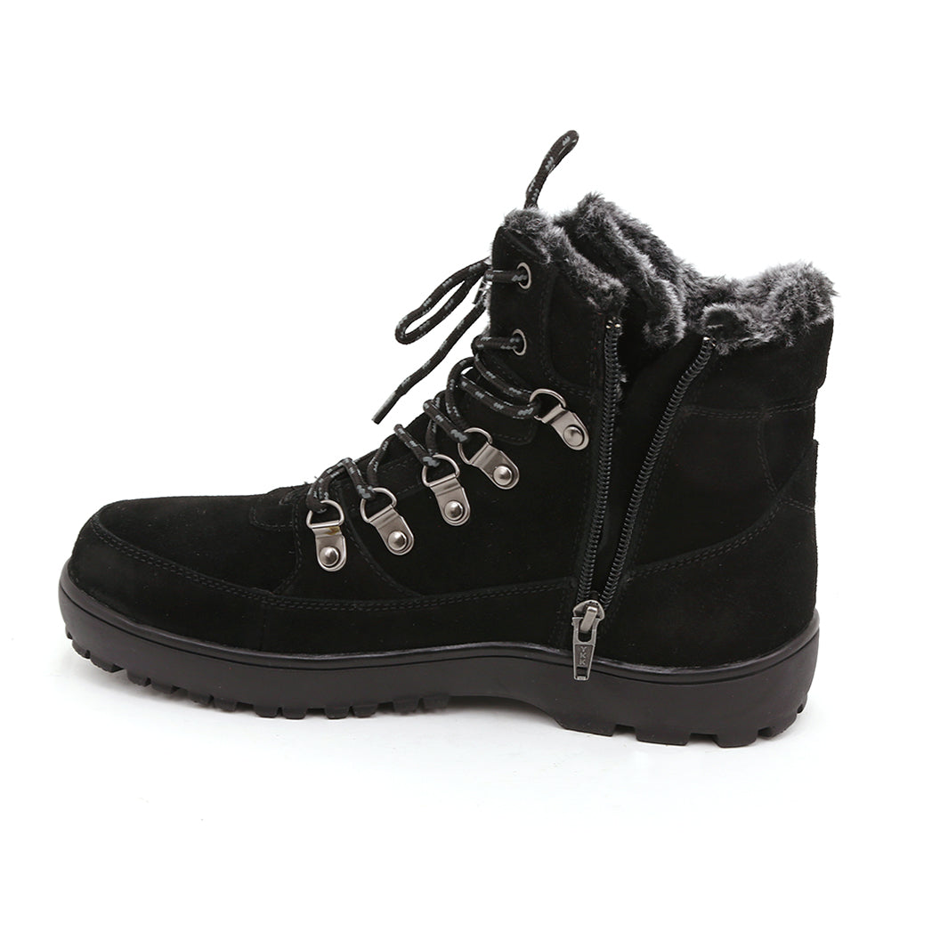 Nancy - Bottes en suède imperméable avec crampons rétractables