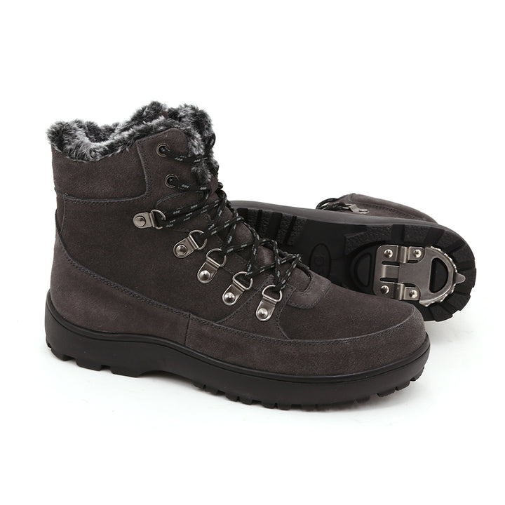 Nancy - Bottes en suède imperméable avec crampons rétractables