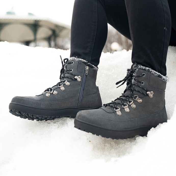 Nancy Bottes d'hiver pour femmes en suède avec crampons rétractables