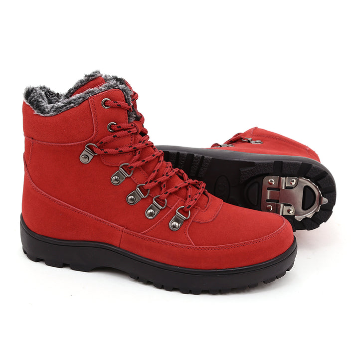 Nancy - Bottes en suède imperméable avec crampons rétractables