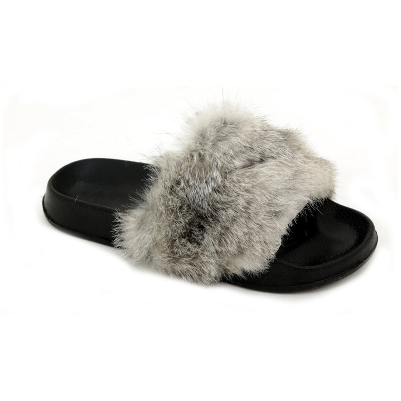 ZEROSTRESS ERICA Sandales pour femmes Chaussons en fourrure de lapin