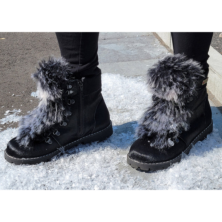 Bella Women's Winter Boots with Faux Fur and Retractable Cleats